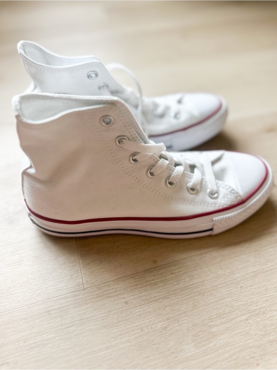 Converse Shoes - Converse White High-Top Canvas Sneakers Size 7